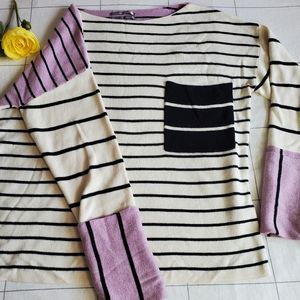 Anthropologie Colorblock Stripe Sweater Medium